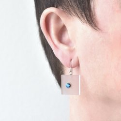 Frost Small Square - Arctic Blue Zirconia