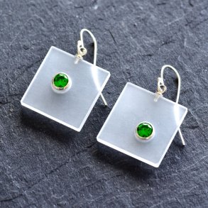 Frost Small Square - Emerald Green Zirconia