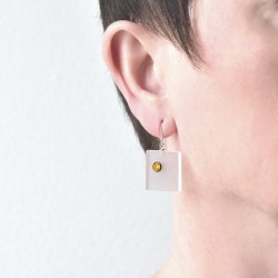 Frost Small Square - Citrine Yellow Zirconia