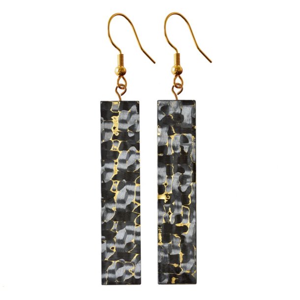 Rectangle Carbon Fiber - Snakeskin Gold