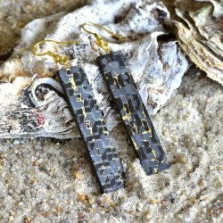 Rectangle Carbon Fiber - Snakeskin Gold