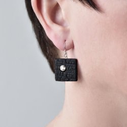 Shou Sugi Ban Small Square - White Topaz