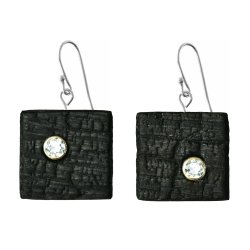 Shou Sugi Ban Small Square - White Topaz