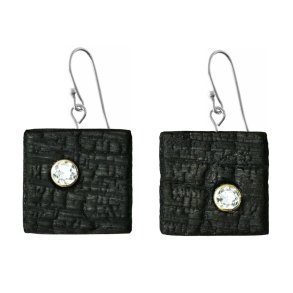 Shou Sugi Ban Small Square - White Topaz