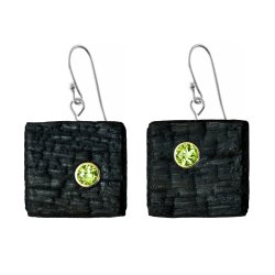 Shou Sugi Ban Small Square - Peridot