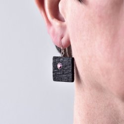 Shou Sugi Ban Small Square - Amethyst