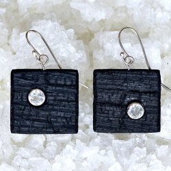 Shou Sugi Ban Small Square - White Topaz