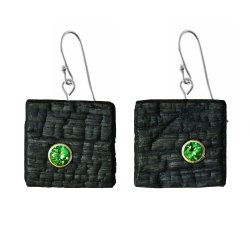 Shou Sugi Ban Small Square - Rainforest Green Topaz