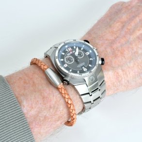 Flettet l�derarmb�nd �5 mm - natur